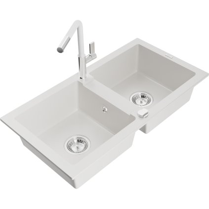 253043 mexen mario 2 komorovy granitovy drez 820x436x161 mm a drezova bateria flora biela 6504 20 670401 02