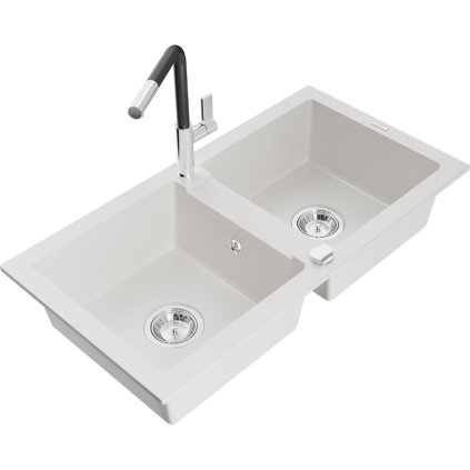 253049 mexen mario 2 komorovy granitovy drez 820x436x161 mm a drezova bateria flora biela 6504 20 670401 07