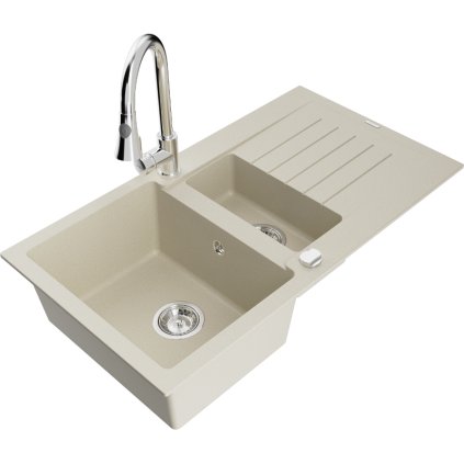 270148 mexen matias 1 5 komorovy granitovy drez 900x505x200 mm a drezova bateria elia biela 6502 69 670101 00