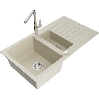 252770 3 mexen matias 1 5 komorovy granitovy drez 900x505x200 mm a drezova bateria flora bezova 6502 69 670401 00
