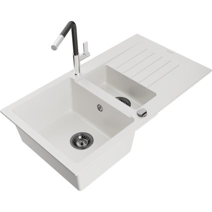 252758 mexen matias 1 5 komorovy granitovy drez 900x505x200 mm a drezova bateria flora biela 6502 20 670401 07 b