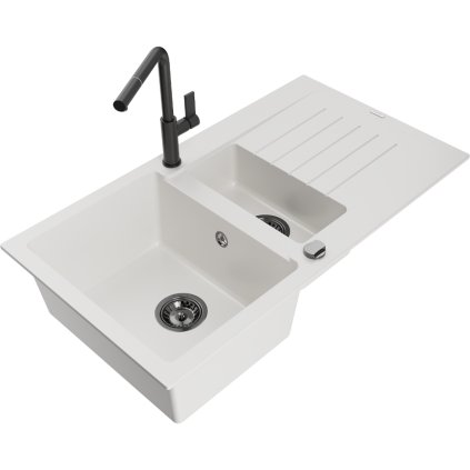 252767 mexen matias 1 5 komorovy granitovy drez 900x505x200 mm a drezova bateria flora biela 6502 20 670401 70 b