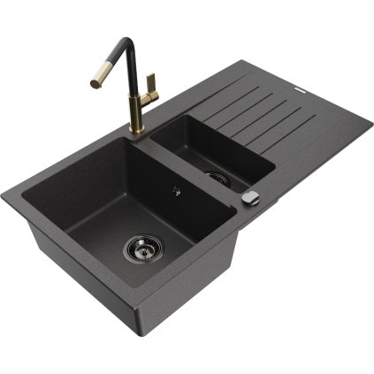 252863 3 mexen matias 1 5 komorovy granitovy drez 900x505x200 mm a drezova bateria flora cierna skvrnita 6502 76 670401 57 b