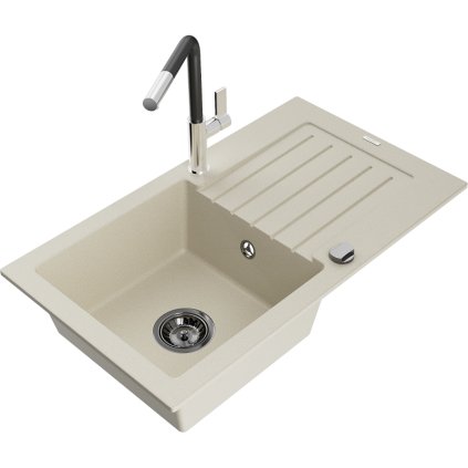 257546 3 mexen pablo 1 komorovy granitovy drez 752x436x161 mm a drezova bateria flora bezova 6510 69 670401 07 b