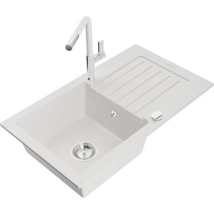 257519 mexen pablo 1 komorovy granitovy drez 752x436x161 mm a drezova bateria flora biela 6510 20 670401 02