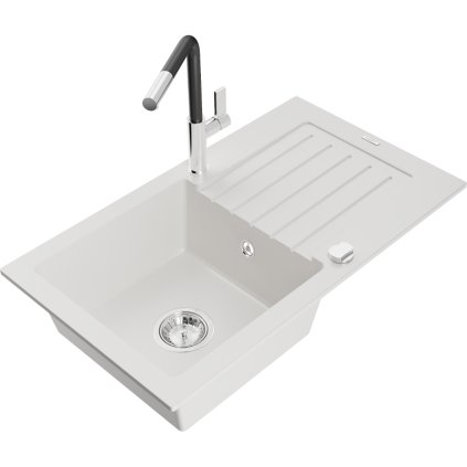257525 mexen pablo 1 komorovy granitovy drez 752x436x161 mm a drezova bateria flora biela 6510 20 670401 07