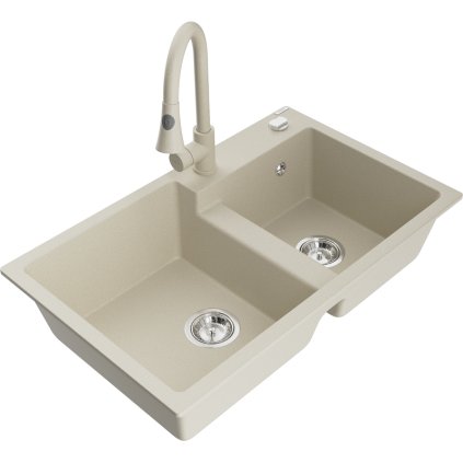 271899 3 mexen tomas 2 komorovy granitovy drez 800x500x190 mm a drezova bateria elia bezova 6516 69 670101 69
