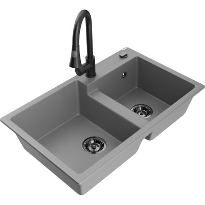 271917 3 mexen tomas 2 komorovy granitovy drez 800x500x190 mm a drezova bateria elia seda 6516 71 670101 70 b