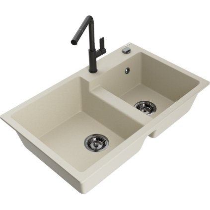 269557 3 mexen tomas 2 komorovy granitovy drez 800x500x190 mm a drezova bateria flora bezova 6516 69 670401 70 b