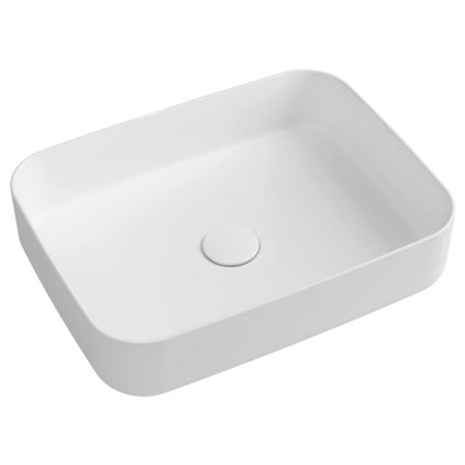Isvea, INFINITY RECTANGLE keramické umyvadlo na desku, 50x36 cm, matně bílá, 10NF65050-2L