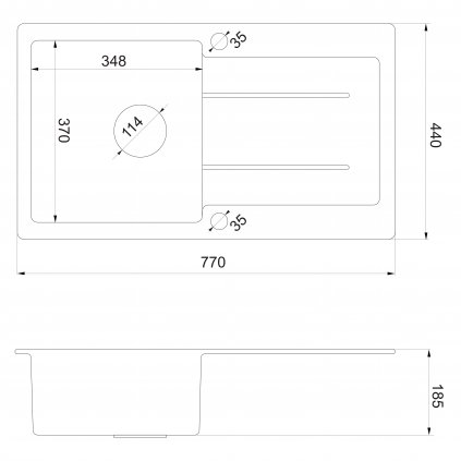 400948 granitovy zabudovatelny drez s odkvapom 77x44cm bezova gb8102