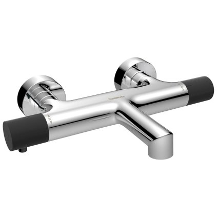 Sapho, SOLARIS nástěnná vanová baterie, chrom/černá, WD010CB