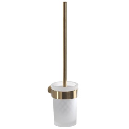 Gedy, PIRENEI WC kartáč závěsný, mléčné sklo, zlato mat, PI330388