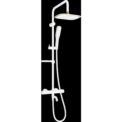 Mexen sprchový set KX49 s termostatickou vanovou baterií, bílá-zlatá, 779004991-25