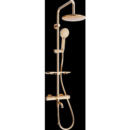 Mexen - KT40 sprchový set s termostatickou vanovou baterií Kai, růžová-zlatá, 779004093-60