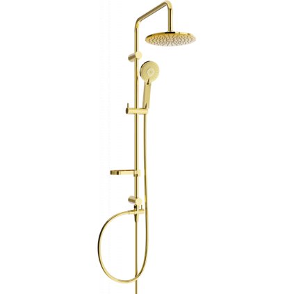 Mexen - X40 sprchový set s horní hlavicí 22 cm, zlatá, 798404091-50