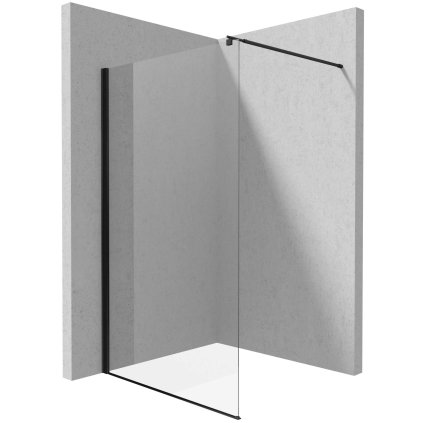 Deante Kerria Plus, sprchová zástěna typu Walk-In, systém Kerria Plus - 140 cm, černá, DEA-KTS_N34P