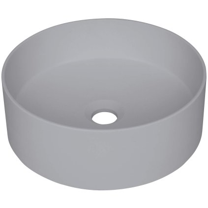 Deante Silia, granitové umyvadlo na desku 36x36x12,5 cm, šedá metalíza, DEA-CQS_SU4S