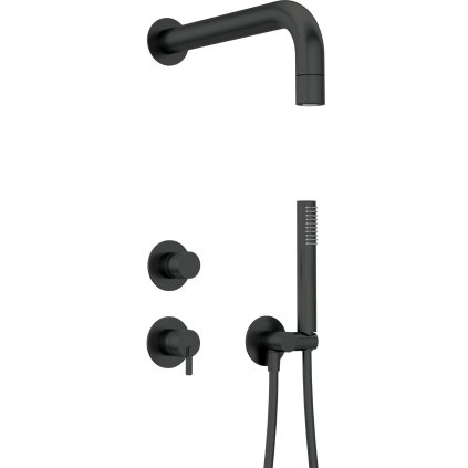 Deante Silia, sprchová souprava pod omítku s pevnou sprchovou hlavicí, černá matná, DEA-NQS_N9XK