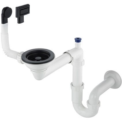 Deante Space-Saver, odpadní souprava pro 1-komorový granitový dřez, černá, DEA-ZXY_N949