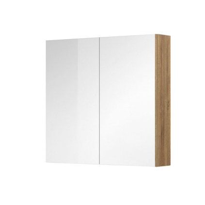 Mereo, Aira, koupelnová galerka 60 cm nebo 80 cm, zrcadlová skříňka, 2x dveře, dub Kronberg, CN717GR