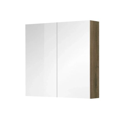 Mereo, Aira, koupelnová galerka 60 cm nebo 80 cm, zrcadlová skříňka, 2x dveře, dub Kronberg, CN717GH