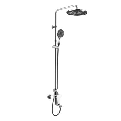 Mereo, Nástěnná baterie dita150mm s otoč. ramínkem a tyčí pro ruční a talířovou sprchu, bez příslušenství, CBE60101SFD