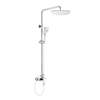 Mereo, Nástěnná baterie Viana 150mm s otoč. ramínkem a tyčí pro ruční a talířovou sprchu, bez příslušenství, CBE60104SJD