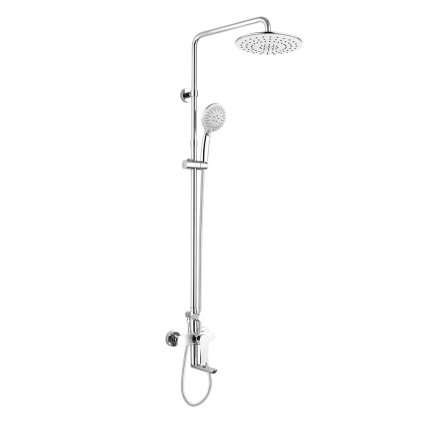Mereo, Nástěnná baterie Viana 150mm s otoč. ramínkem a tyčí pro ruční a talířovou sprchu, bez příslušenství, CBE60101SHD