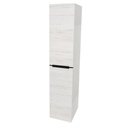Mereo, Mailo, koupelnová skříňka vysoká 170 cm, černé madlo, Multidecor, CN594LPBPINO