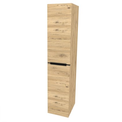 Mereo, Mailo, koupelnová skříňka vysoká 170 cm, černé madlo, Multidecor, CN594LPBDSAN