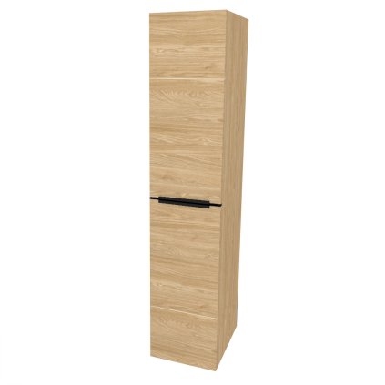 Mereo, Mailo, koupelnová skříňka vysoká 170 cm, černé madlo, Multidecor, CN594LPBDUO1