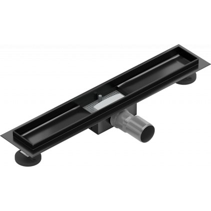 Mexen Flat nerezový sprchový žlab 50 cm - tělo žlabu bez krytu, černá, 1715050