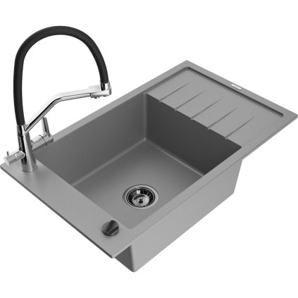 278583 3 mexen elias 1 komorovy granitovy drez 795x480x200 mm a drezova bateria duo seda 6511 71 671701 07 b