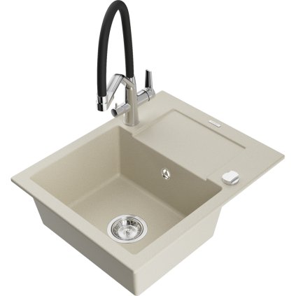 278247 3 mexen enzo granitovy drez 576x465x174 mm 1 komorovy a drezova bateria duo bezova 6506 69 671701 07