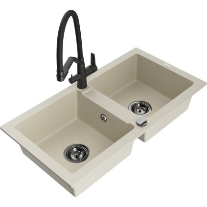 278043 3 mexen mario granitovy drez 820x436x161 mm 2 komorovy a drezova bateria duo bezova 6504 69 671701 70 b