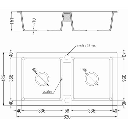278049 3 mexen mario granitovy drez 820x436x161 mm 2 komorovy a drezova bateria duo seda 6504 71 671701 07 b
