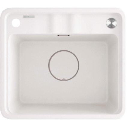 Deante Momi, 1-komorový granitový dřez 500x440x230 mm s úsporným sifonem, bílá, DEA-ZKM_A103