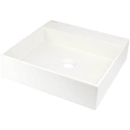 Deante Correo, granitové umyvadlo na desku 400x400x100 mm, bílá, DEA-CQR_AU4S