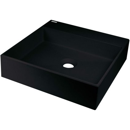 Deante Correo, granitové umyvadlo na desku 400x400x100 mm, černá matná, DEA-CQR_NU4S