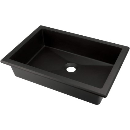 Deante Correo, granitové umyvadlo 500x350x140 mm, černá matná, DEA-CQR_NU5U
