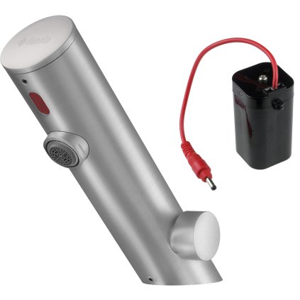 Deante Sense, bezdotyková umyvadlová baterie s regulací teploty, napájení 4xAA, ocelová, DEA-BQR_F29R