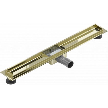 Mexen Flat nerezový sprchový žlab 80 cm - tělo žlabu bez krytu, zlatá, 1515080