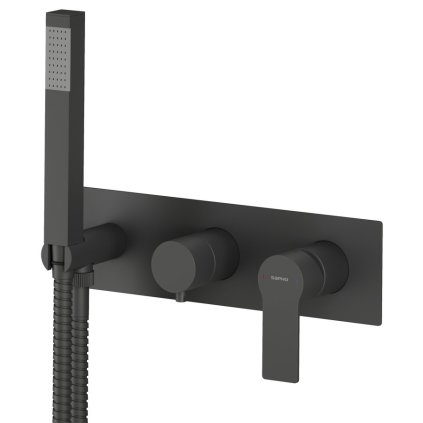 Sapho, PAX podom. sprch. baterie, ruční sprcha, 2 výstupy, černá matná, XA52/15