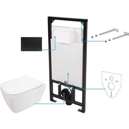 Toilet set, concealed, 6 in 1