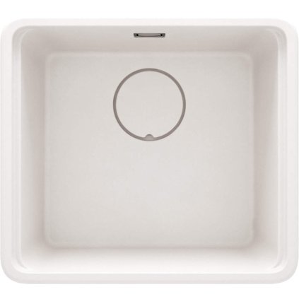 Deante Momi, 1-komorový granitový dřez 500x450x230 mm s úsporným sifonem, bílá matná, DEA-ZKM_A10A
