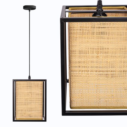 Toolight, stropní svítidlo 1xE27 APP1285-1CP, přírodní hnědá-černá, OSW-00923