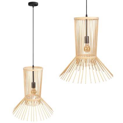 Toolight, stropní svítidlo 1xE27 APP1457-1CP, přírodní hnědá-černá, OSW-00931