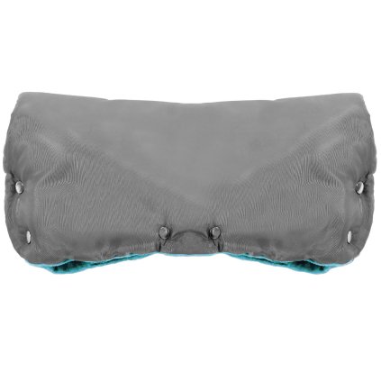 Tutumi, zateplené rukávy pro dětský kočárek, šedá-modrá, NAZ-01264