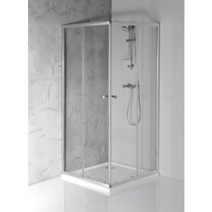 Aqualine, AGGA čtvercová sprchová zástěna 900x900mm, čiré sklo, HLF909Y